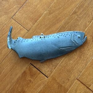 Coho Silver Salmon Hand Thrown Pottery Fish Wall Art Decor Sallie Herling